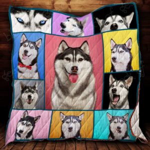 Funny Emotions Of Husky Quilt Blanket Great Customized Blanket Gifts For Birthday Christmas Thanksgiving