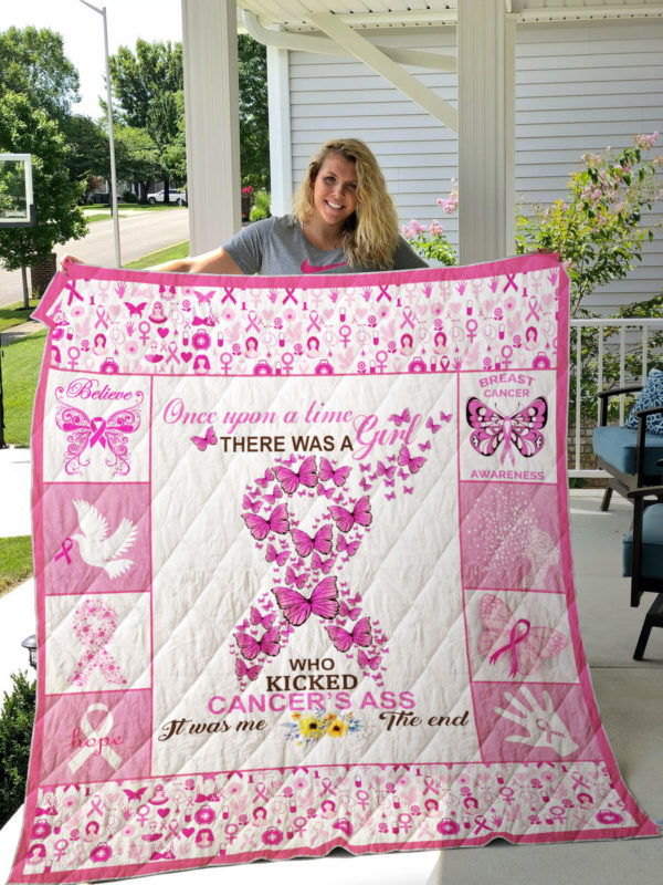 Cancer awareness-Patchwork throw blanket