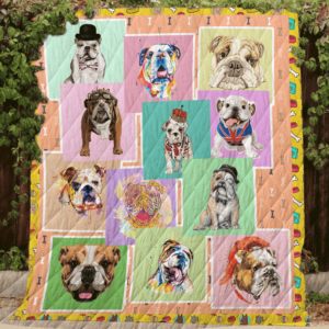 Diversity Bulldog Quilt Blanket Great Customized Blanket Gifts For Birthday Christmas Thanksgiving