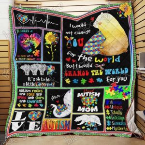 Mama Bear Autism Rocks And Rolls And Spins And Flaps And Twirls Quilt Blanket Great Customized Blanket Gifts For Birthday Christmas Thanksgiving