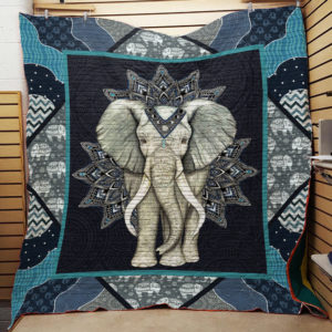 Elephant With Mandala Pattern Quilt Blanket Great Customized Gifts For Birthday Christmas Thanksgiving Perfect Gifts For Elephant Lover