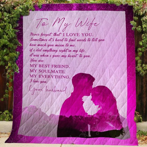 Personalized To My Wife From Husband I Gave My Heart To You Quilt Blanket Great Customized Gifts For Birthday Christmas Thanksgiving Wedding Valentine's Day Perfect Gifts For Couple