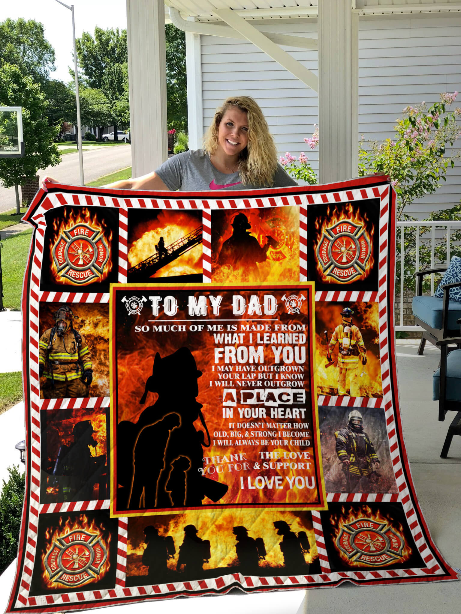 Quilt Blanket NEW Details about   My Daddy You are the fire in my heart Fleece My Fireman 