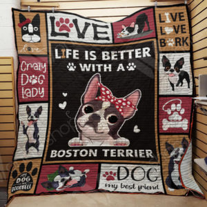 Boston Terrier Quilt Blanket