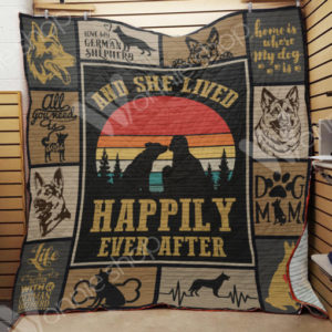 German Shepherd And She Lived Happily Ever After Quilt Blanket Great Customized Blanket Gifts For Birthday Christmas Thanksgiving