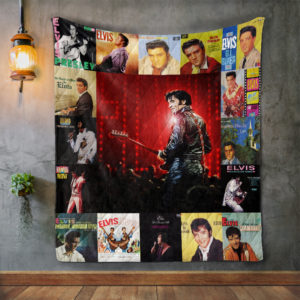 Elvis Presley 4 Album Covers Quilt Blanket