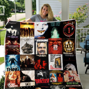 25 Horror Movies Custom Quilt Blanket