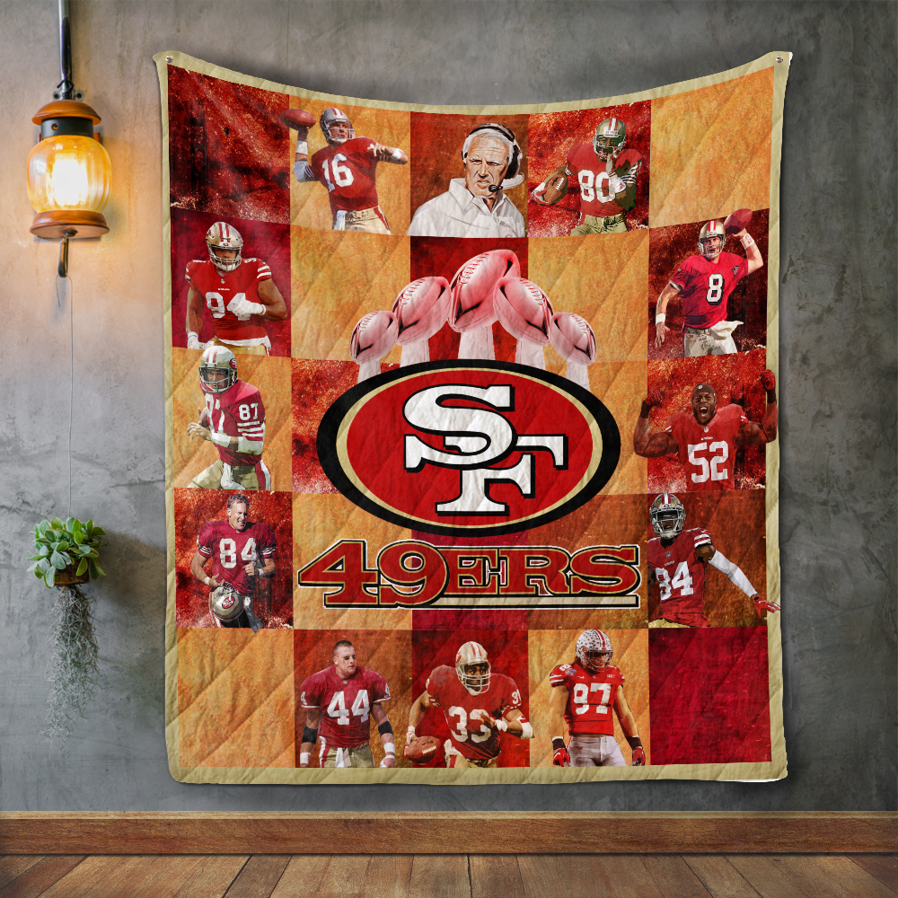 San Francisco 49ers Football Players Quilt Blanket Great