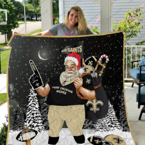 New Orleans Saints Santa Claus Quilt Blanket