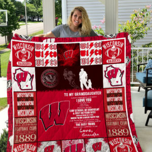 Personalized Wisconsin Badgers To My Granddaughter From Grandpa Always Will Be The Best Thing Quilt Blanket Great Customized Gifts For Birthday Christmas Thanksgiving Perfect Gifts For American Football Lover