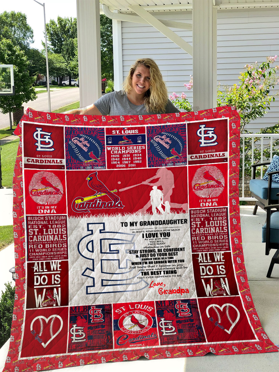Personalized St. Louis Cardinals To My Granddaughter From Grandpa It's In  My Dna Quilt Blanket Great Customized Gifts For Birthday Christmas  Thanksgiving Perfect Gifts For Baseball Lover – DovePrints