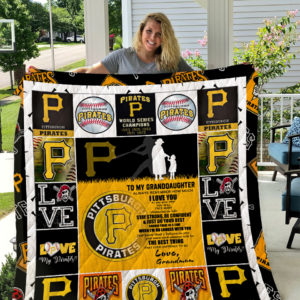 Personalized Pittsburgh Pirates To My Granddaughter From Grandmom I Love You Quilt Blanket Great Customized Gifts For Birthday Christmas Thanksgiving Perfect Gifts For Baseball Lover