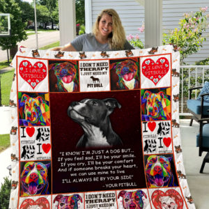 Pitbull I'll Always Be By Your Side Quilt Blanket Great Customized Blanket Gifts For Birthday Christmas Thanksgiving