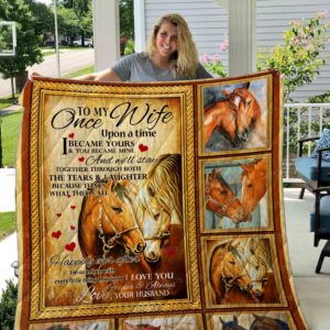Personalized Horse Family To My Wife Quilt Blanket From Husband Love You Forever And Always Great Customized Blanket Gifts For Birthday Christmas Thanksgiving