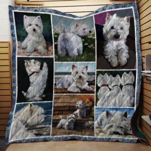 West Highland White Terrier Dog Natural Quilt Blanket Great Customized Blanket Gifts For Birthday Christmas Thanksgiving