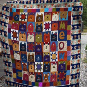 Cat In Color Meow Quilt Blanket Great Customized Gifts For Birthday Christmas Thanksgiving Perfect Gifts For Cat Lover