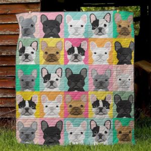 Bulldog Faces Quilt Blanket Great Customized Blanket Gifts For Birthday Christmas Thanksgiving