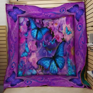 Vintage Love Butterfly Quilt Blanket Great Customized Blanket Gifts For Birthday Christmas Thanksgiving
