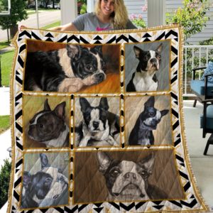 Boston Terrier Picture Collection Quilt Blanket Great Customized Blanket Gifts For Birthday Christmas Thanksgiving