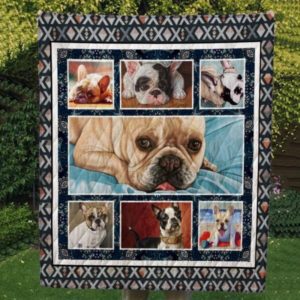 French Bulldog Laying In Bed Quilt Blanket Great Customized Blanket Gifts For Birthday Christmas Thanksgiving