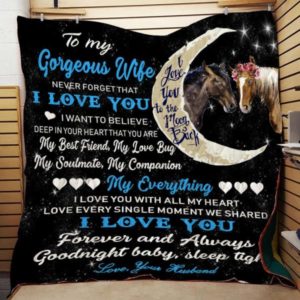 Personalized Horse To My Gorgeous Wife From Husband My Best Friend My Love Bug Quilt Blanket Great Customized Gifts For Birthday Christmas Thanksgiving Wedding Valentine's Day Perfect Gifts For Horse Lover