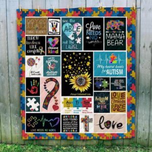 My Heart Beats For Autism Quilt Blanket Great Customized Blanket Gifts For Birthday Christmas Thanksgiving