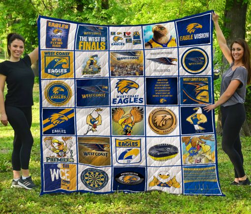 West Coast Eagles AFL Football Tartan Throw Blanket 200 X 90cm for sale online 