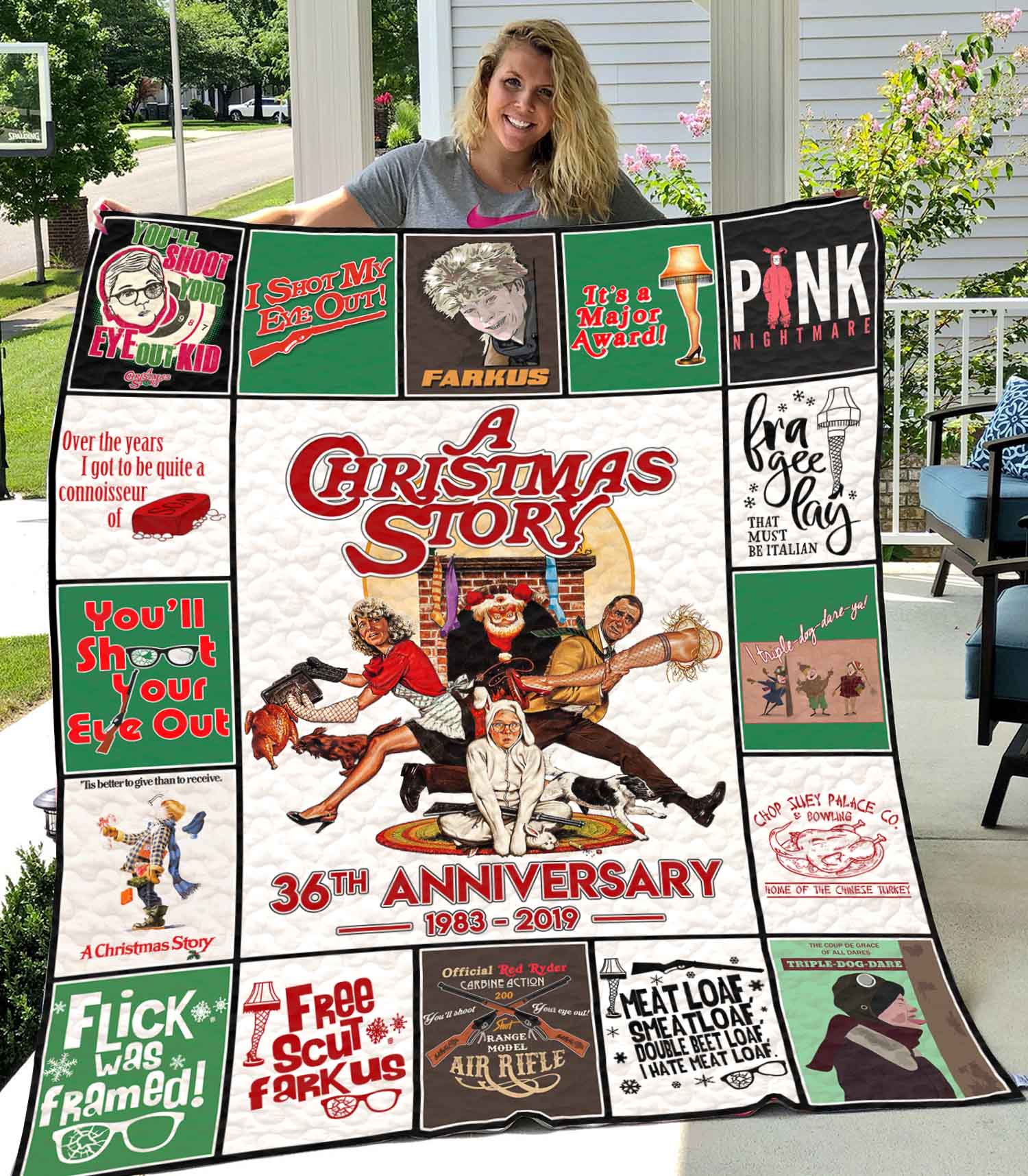 A Christmas Story quilt blanket 