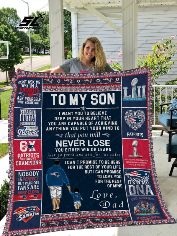 New England Patriots - To My Son Quilt Blanket