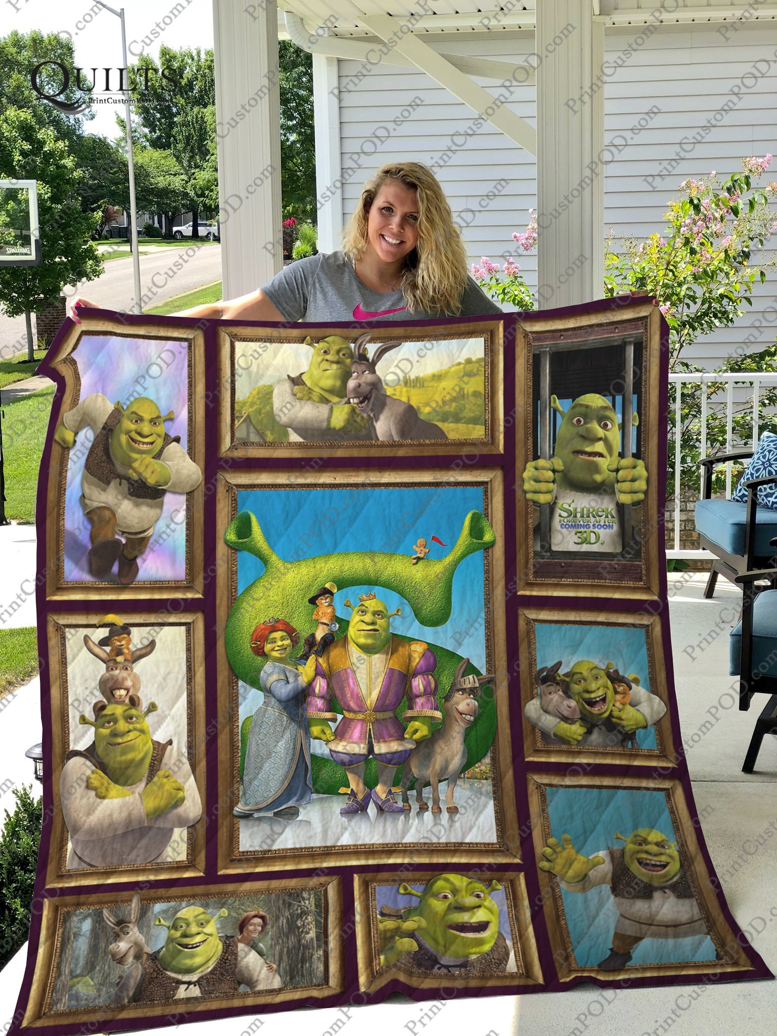 Shrek Quilt Blanket Great Gift For Fans 