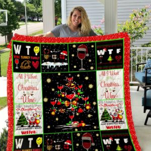Wine Christmas Quilt Blanket