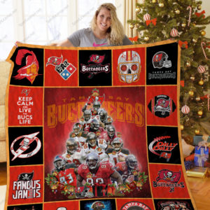 Bl – Tampa Bay Buccaneers Christmas Tree Quilt Blanket