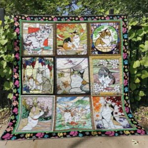 Adorable Calico Cat Quilt Blanket Great Customized Gifts For Birthday Christmas Thanksgiving Perfect Gifts For Cat Lover