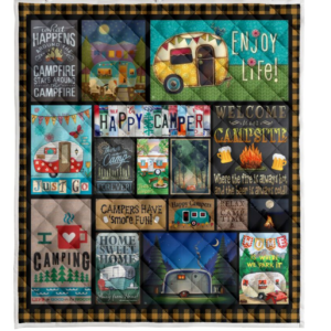 Camping Welcome To Our Campsite Quilt Blanket Great Customized Blanket Gifts For Birthday Christmas Thanksgiving