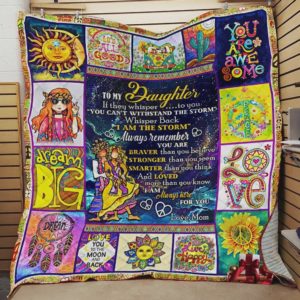 Personalized Hippie To My Daughter Quilt Blanket From Mom I Am Always Here For You Great Customized Blanket Gifts For Birthday Christmas Thanksgiving