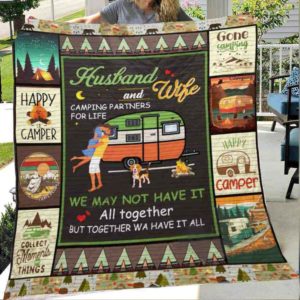 Husband And Wife Camping Partners For Life Quilt Blanket Great Customized Blanket Gifts For Birthday Christmas Thanksgiving