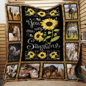 Horse Sunflower You Are My Sunshine Quilt Blanket Great Customized Blanket Gifts For Birthday Christmas Thanksgiving