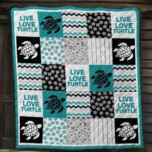 Live Love Turtle Quilt BlanketTurtle Live Love Turtle Quilt Blanket Great Customized Blanket Gifts For Birthday Christmas Thanksgiving