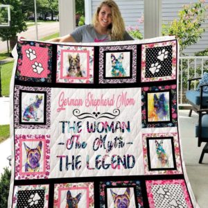 German Shepherd Mom The Woman The Myth The Legend Quilt Blanket Great Customized Blanket Gifts For Birthday Christmas Thanksgiving