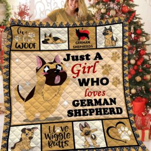 Just A Girl Who Loves German Shepherd Quilt Blanket Great Customized Blanket Gifts For Birthday Christmas Thanksgiving