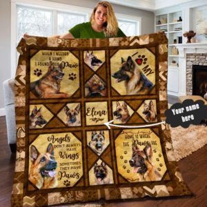 Personalized German Shepherd When I Needed A Hand I Found Your Paws Quilt Blanket Great Customized Blanket Gifts For Birthday Christmas Thanksgiving
