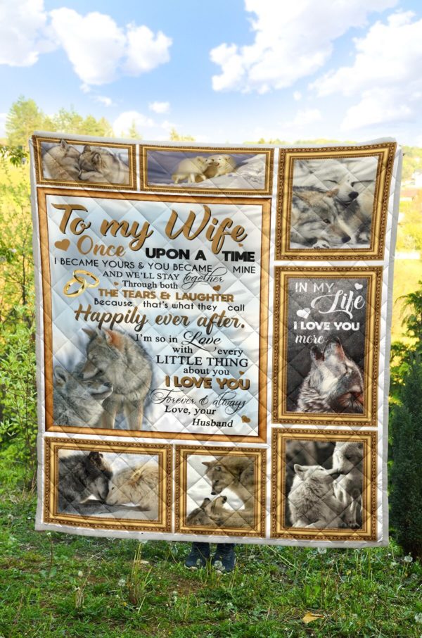 Personalized Wolf To My Wife Quilt Blanket From Husband I Love You Forever And Always Great Customized Blanket Gifts For Birthday Christmas Thanksgiving