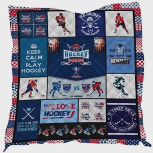 Hockey Life Is Better When We Stick Together Quilt Blanket Great Customized Blanket Gifts For Birthday Christmas Thanksgiving