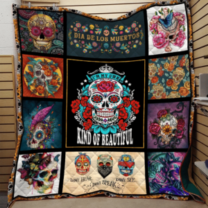 Skull I'm My Own Kind Of Beautiful Quilt Blanket Great Customized Blanket Gifts For Birthday Christmas Thanksgiving