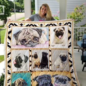 Pug Picture Art Quilt Blanket Great Customized Blanket Gifts For Birthday Christmas Thanksgiving