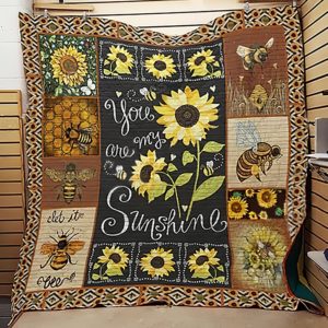 Hippie Bee Let It Be Sunflower Quilt Blanket Great Customized Gifts For Birthday Christmas Thanksgiving Perfect Gifts For Hippie