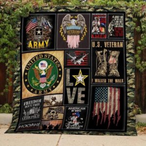 American By Birth Veteran By Choice Quilt Blanket Great Customized Blanket Gifts For Birthday Christmas Thanksgiving