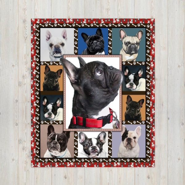 French Bulldog Picture Collection Quilt Blanket Great Customized Blanket Gifts For Birthday Christmas Thanksgiving