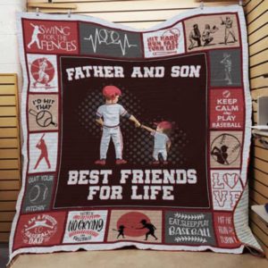 Baseball Father And Son Quilt Blanket Great Customized Gifts For Birthday Christmas Thanksgiving Perfect Gifts For Baseball Lover
