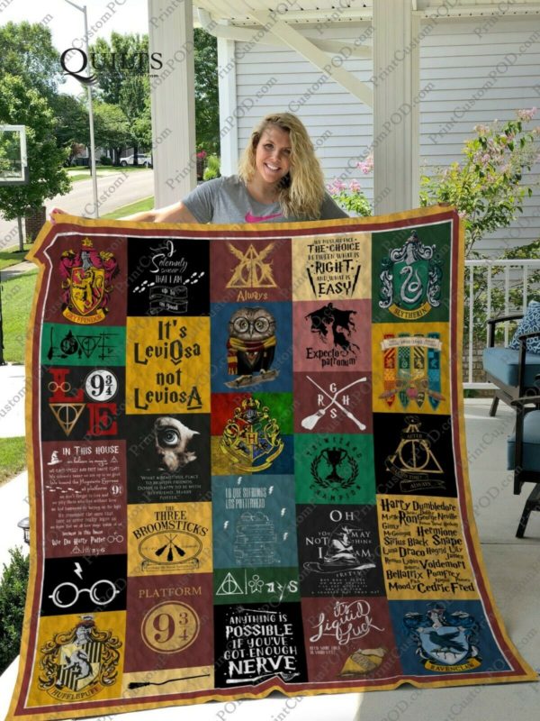 Harry_potter, Muggle, Hogwarts Magic School Quilt Blanket Gift Idea For Fans